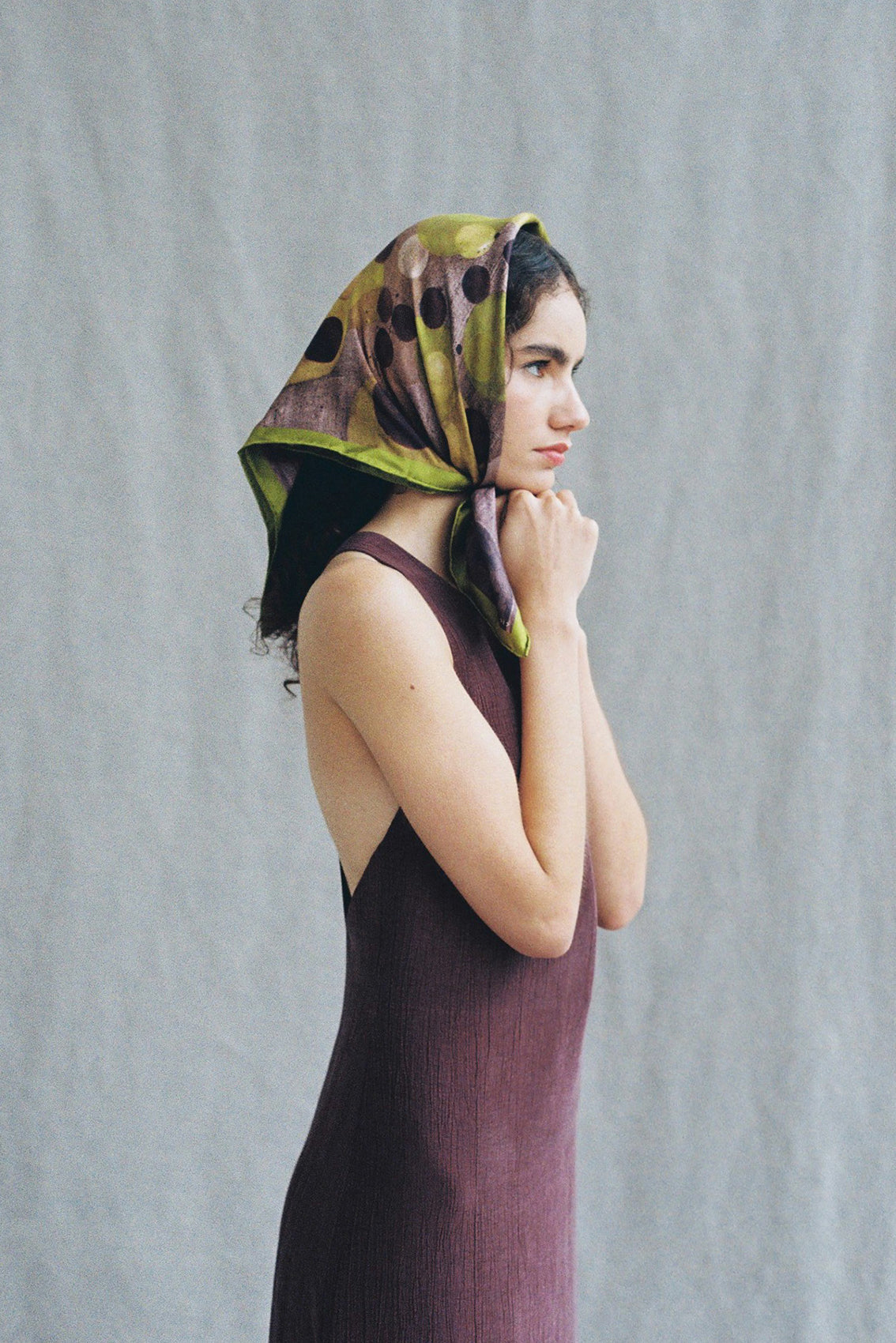 Vestido Halter Lyocell Corrugado - Vino