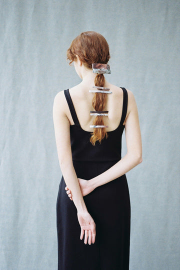 Vestido Escote Cuadrado Algodón - Ónix