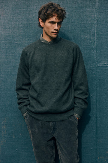 PREVENTA: Men's Sweater Delgado Alpaca Felted - Pizarra