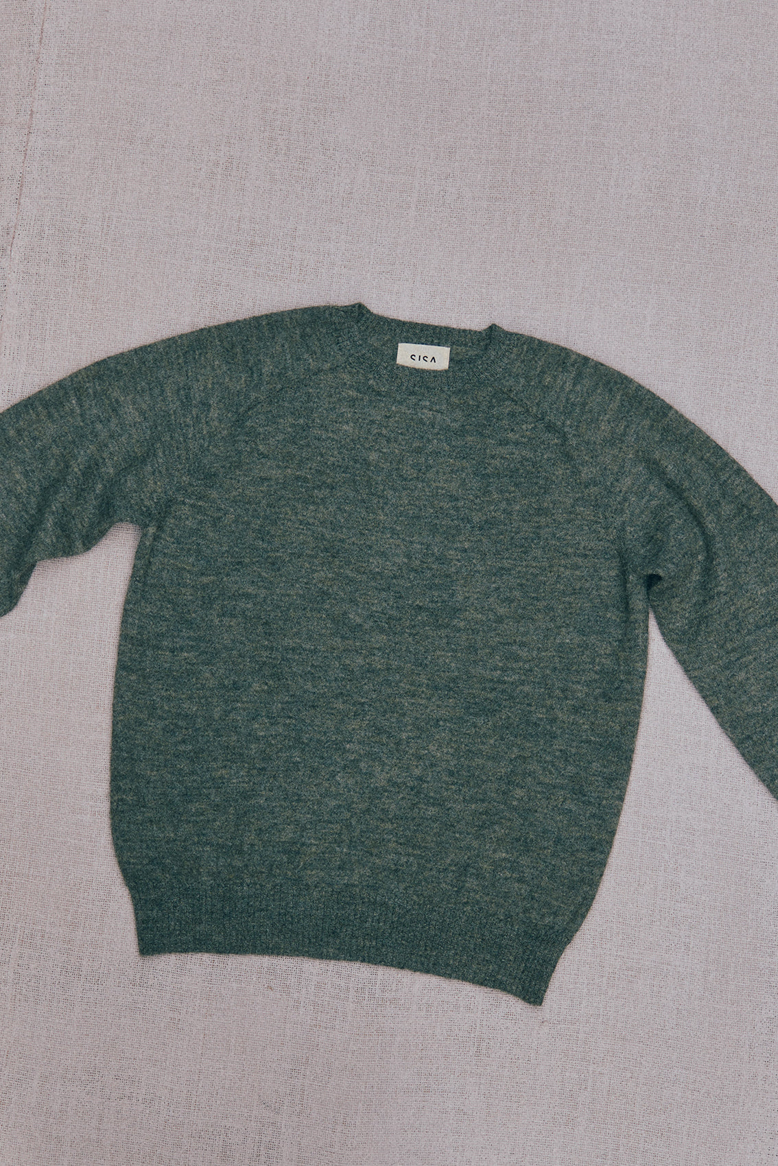 PREVENTA: Men's Sweater Delgado Alpaca Felted - Musgo