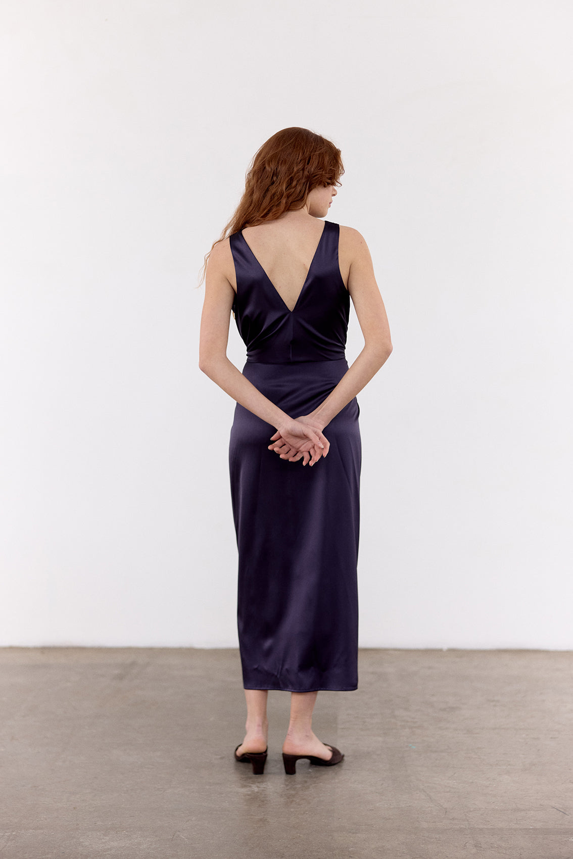 Vestido Anudado Seda - Medianoche