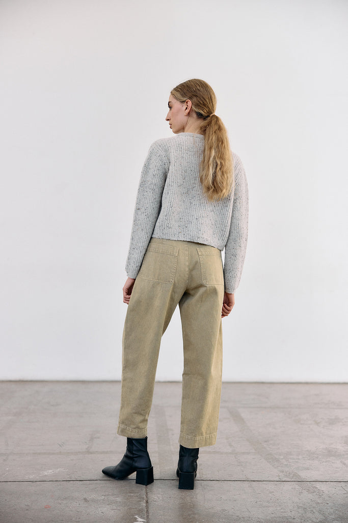 Washed Cotton Gabardine Utility Pant - Salvia