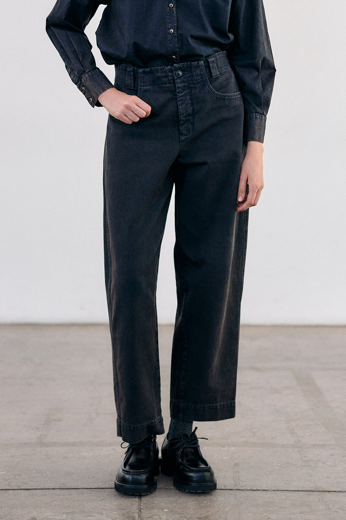 Washed Cotton Gabardine Utility Pant - Medianoche