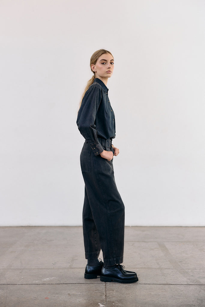 Washed Cotton Gabardine Utility Pant - Medianoche