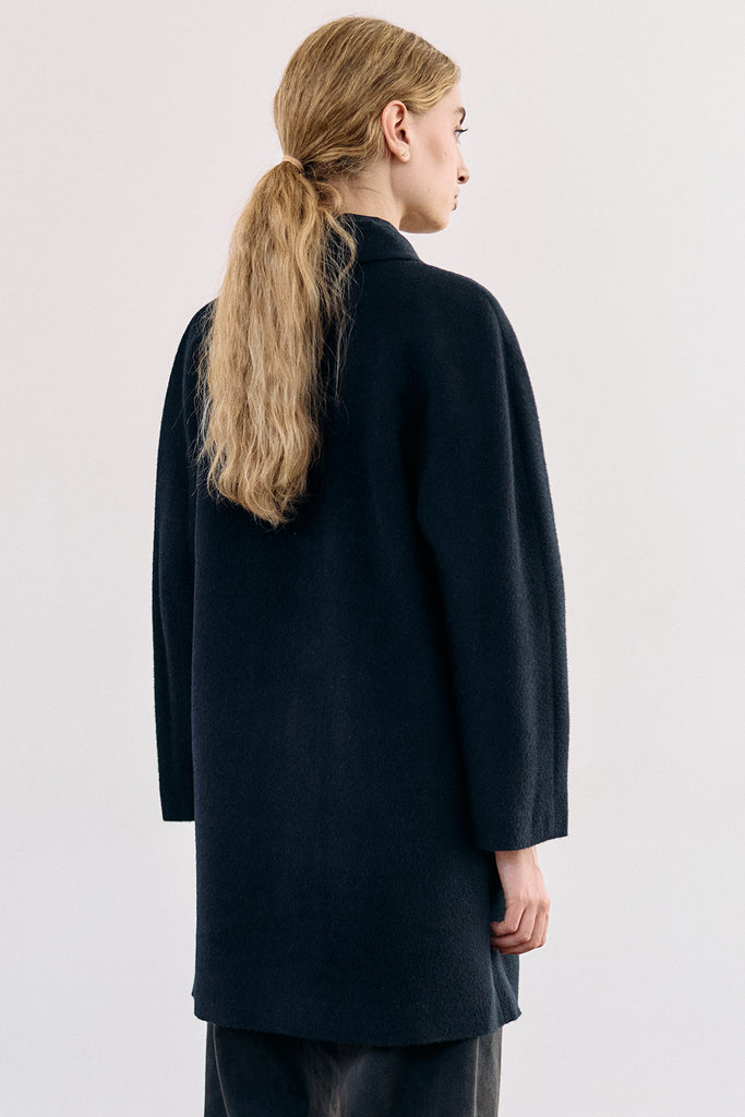 Short Baby Alpaca Coat - Medianoche