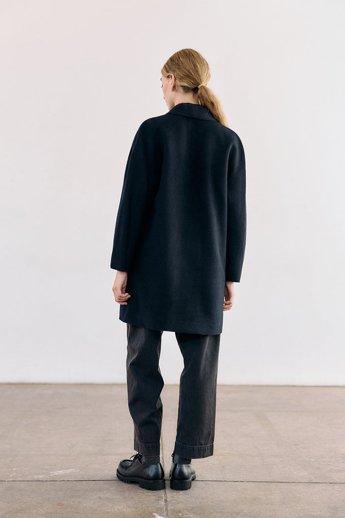 Short Baby Alpaca Coat - Medianoche