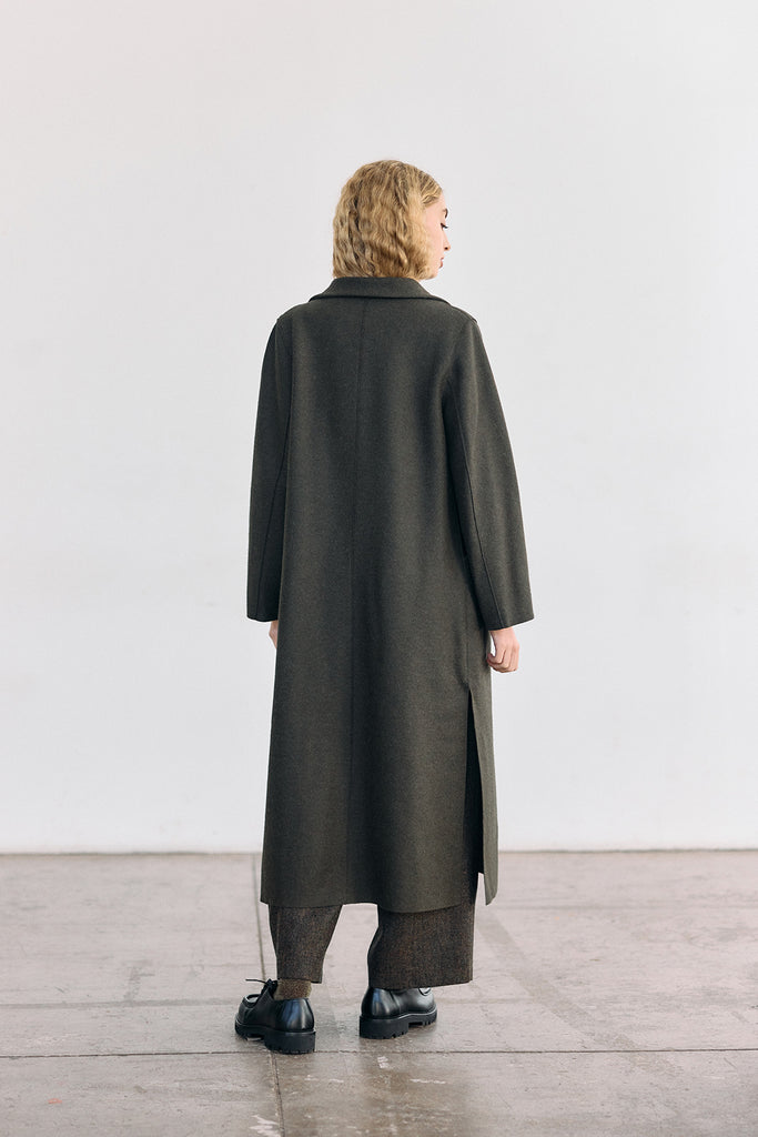 Collared Felted Alpaca/Wool Long Coat - Bosque