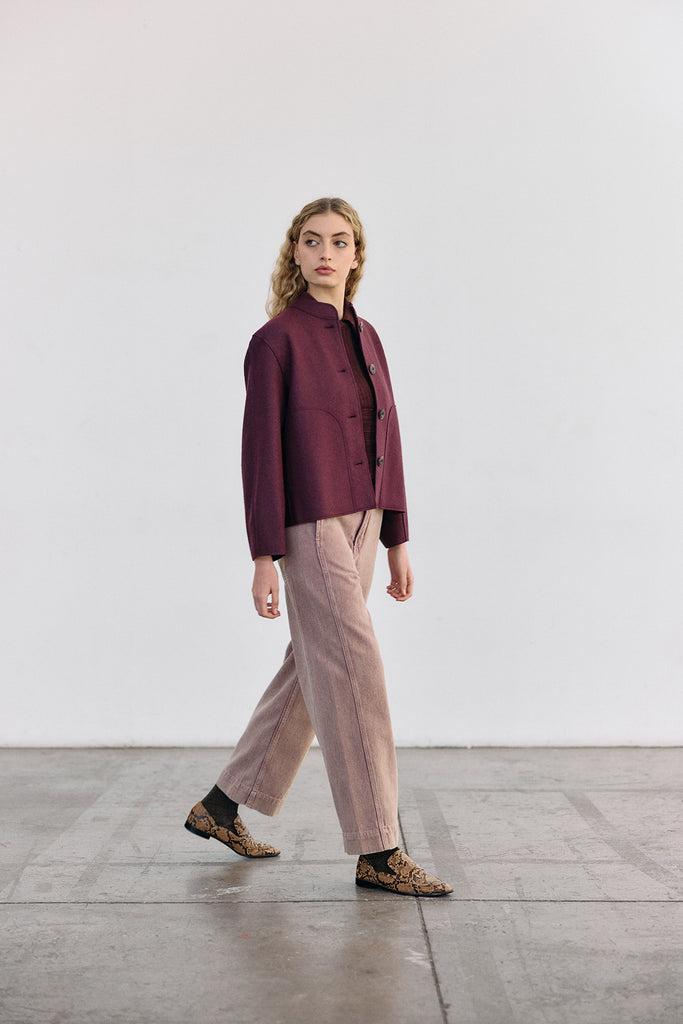 Felted Alpaca/Wool Jacket - Vino
