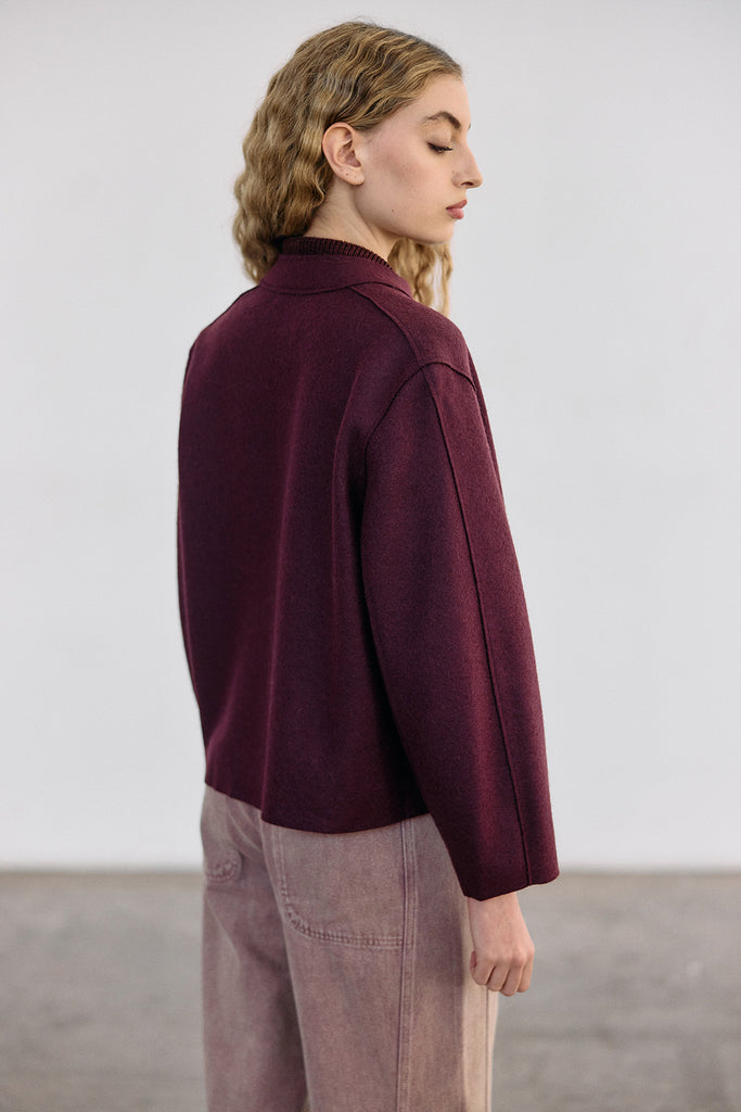 Felted Alpaca/Wool Jacket - Vino
