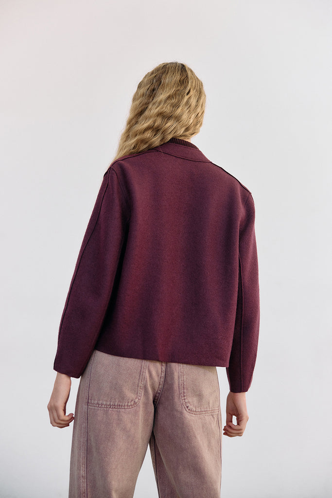 Felted Alpaca/Wool Jacket - Vino