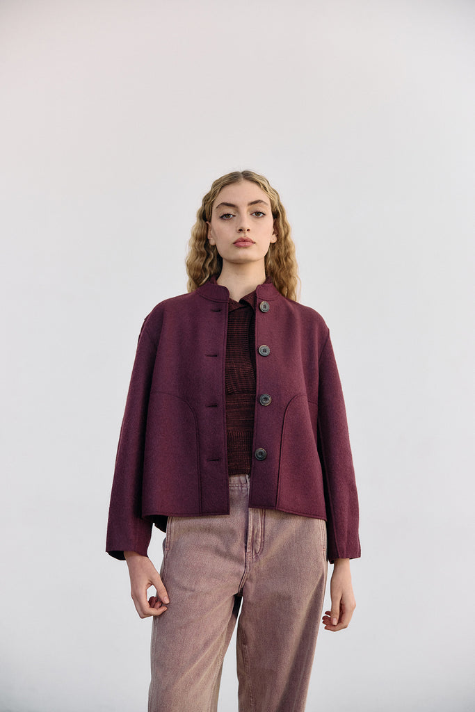Felted Alpaca/Wool Jacket - Vino