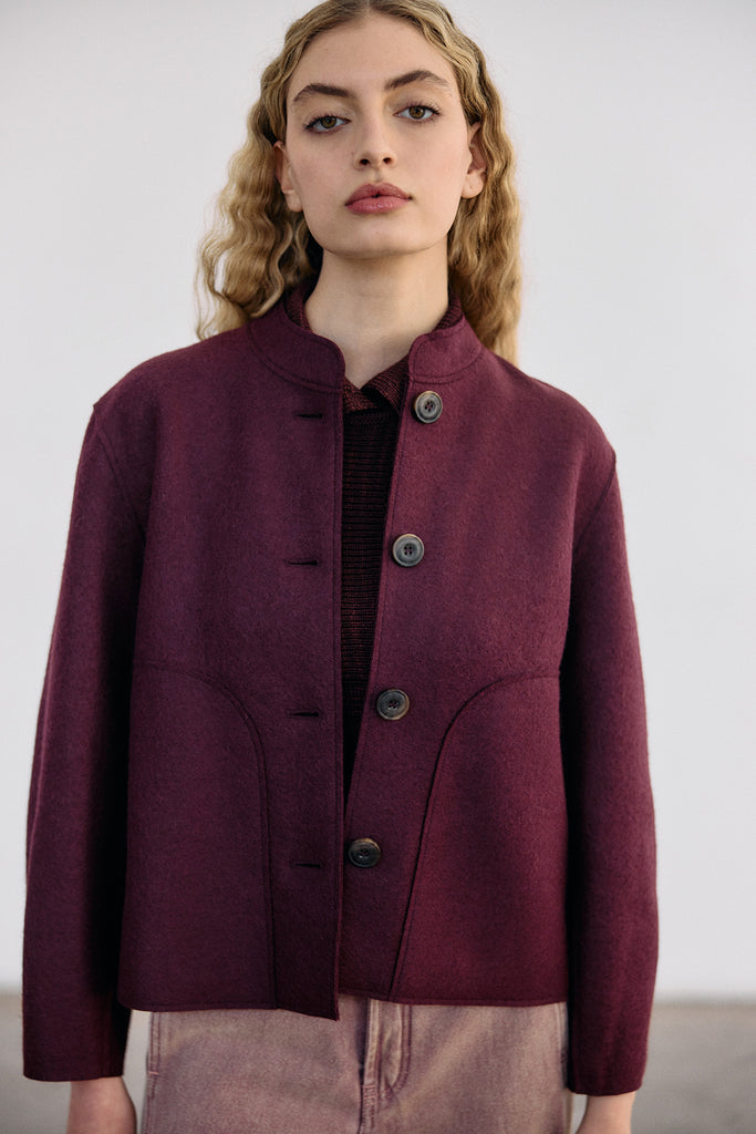 Felted Alpaca/Wool Jacket - Vino