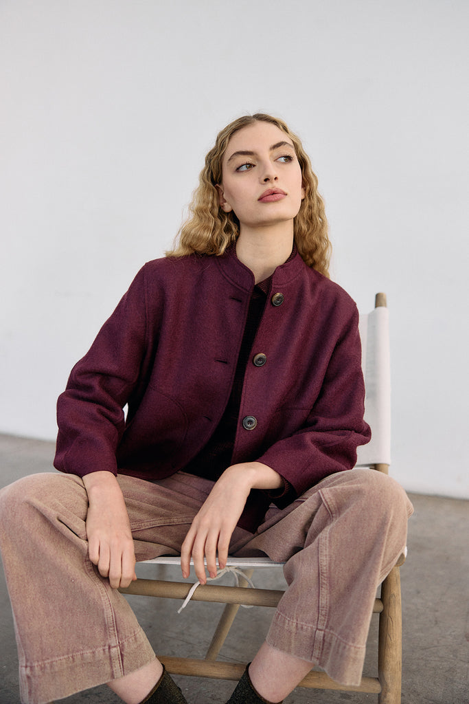 Felted Alpaca/Wool Jacket - Vino