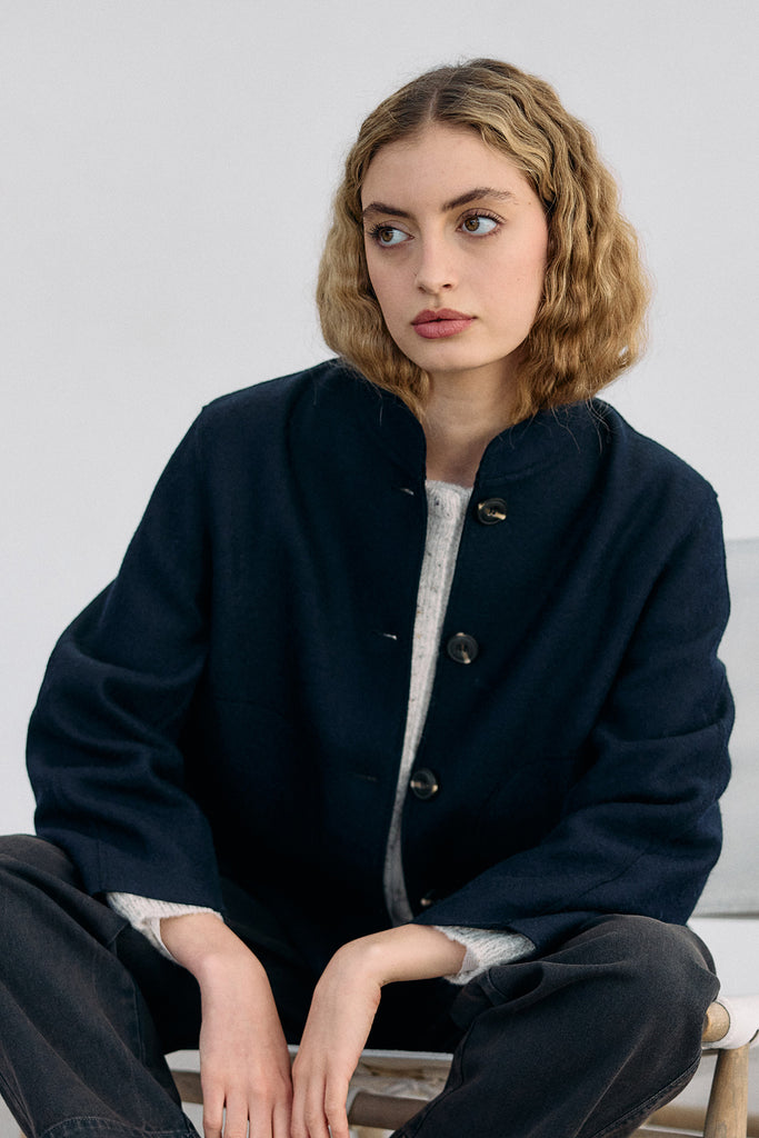 Felted Alpaca/Wool Jacket - Medianoche