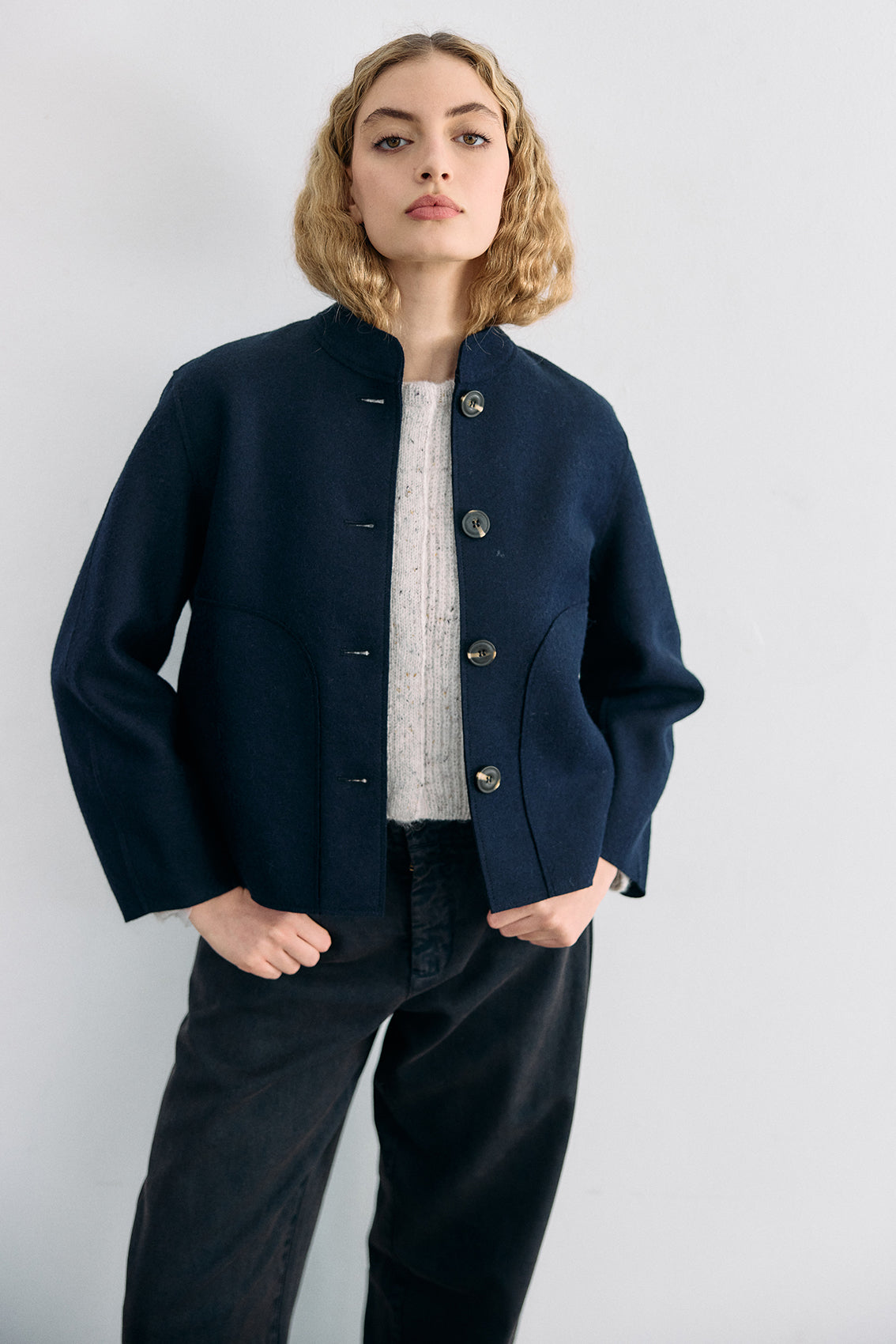 Felted Alpaca/Wool Jacket - Medianoche