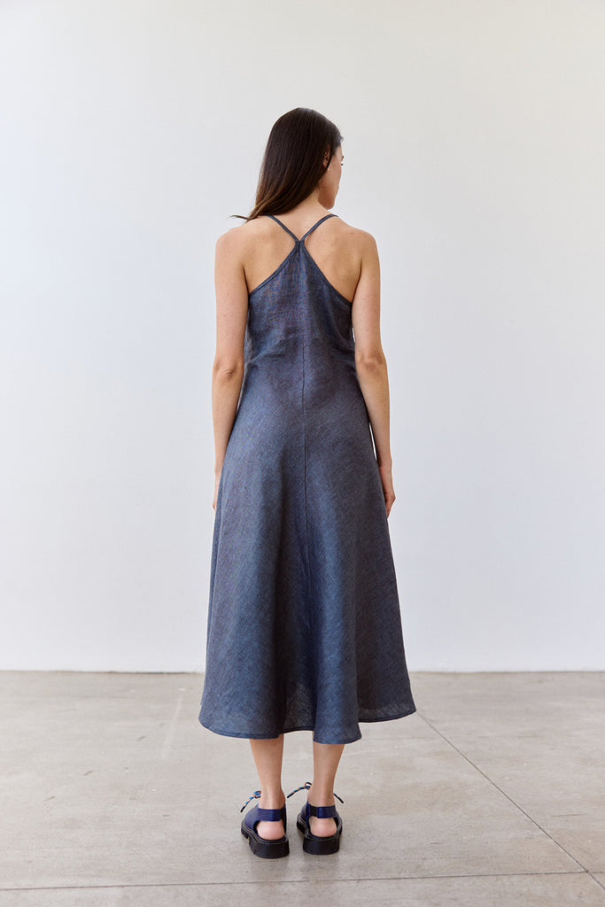 Bias Cut Linen Dress - Piedra