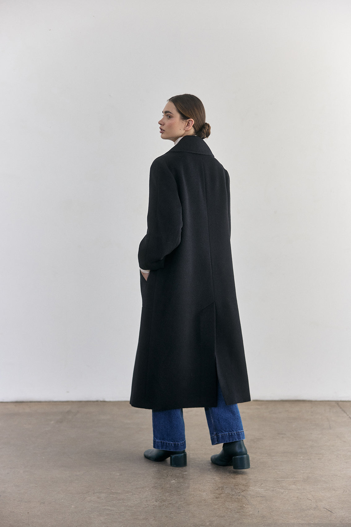 Abrigo Largo Baby Alpaca - Medianoche