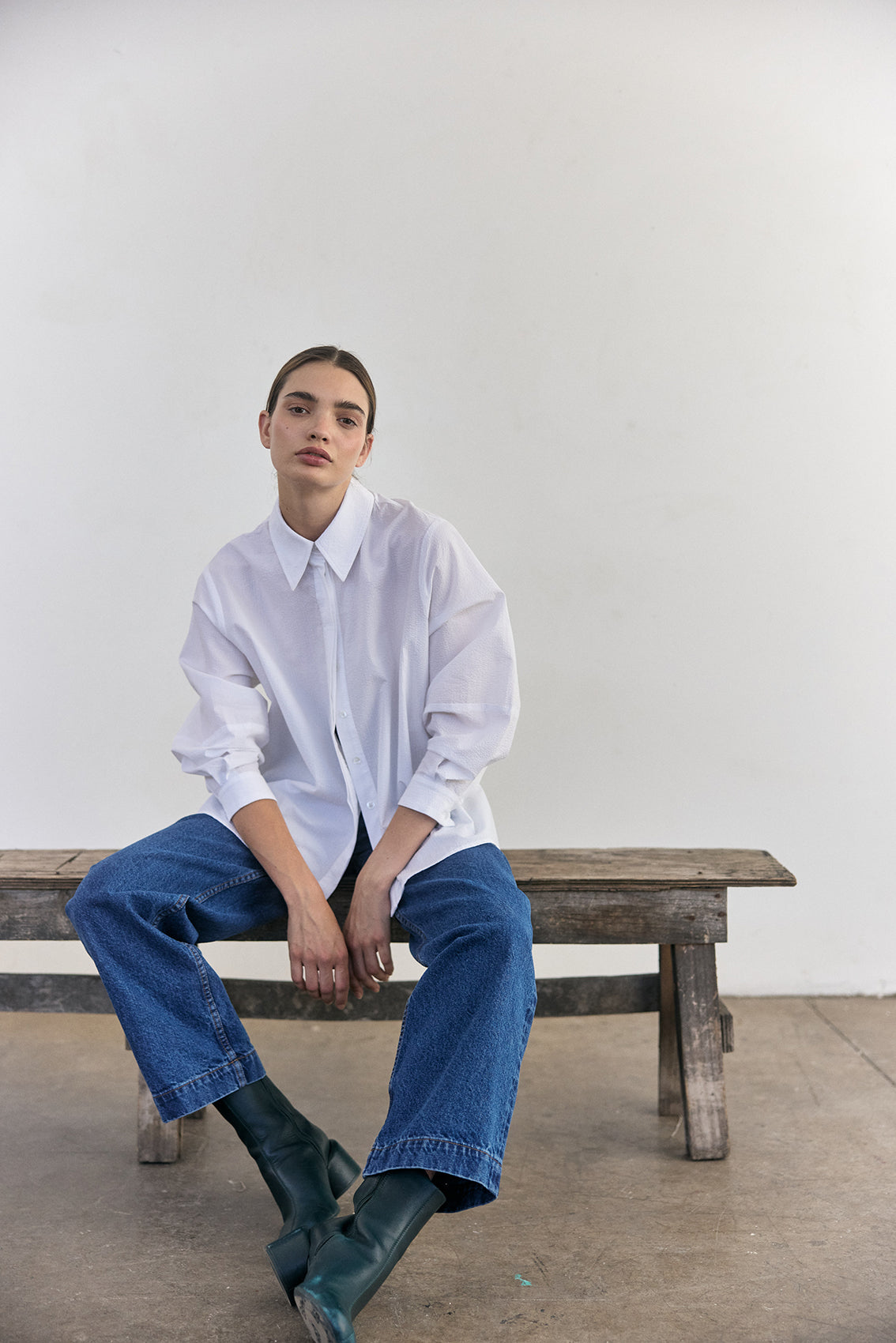 Blusa Oversized Algodón Labrado - Sal