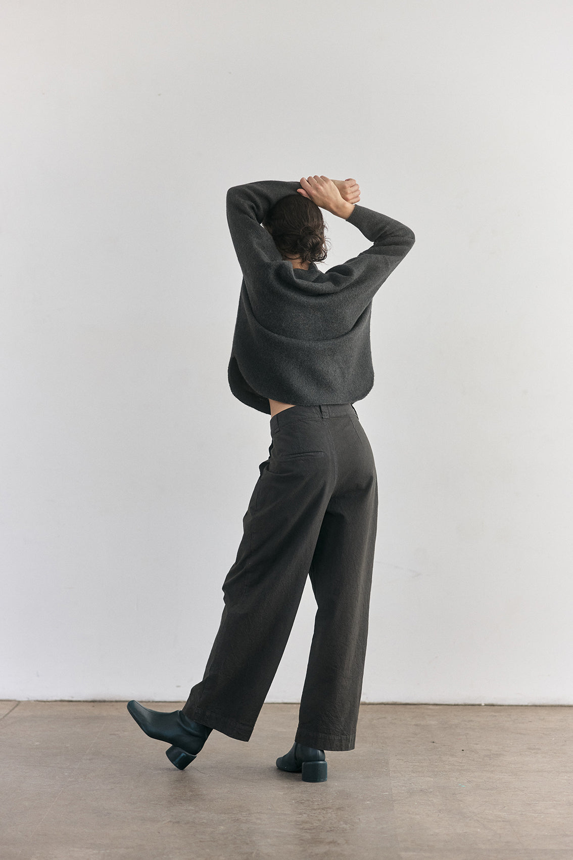 Pantalón Pinzado Algodón Rugoso - Pizarra