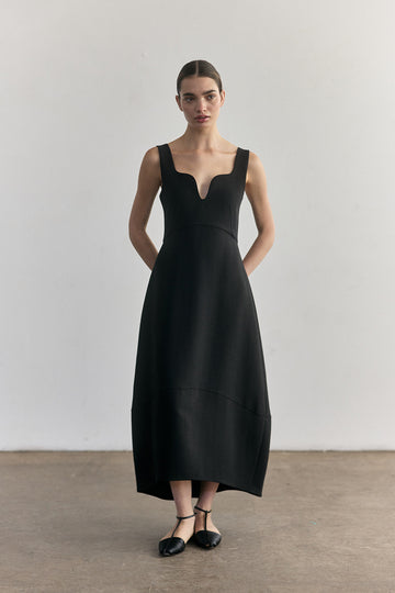 Viscose/Wool Dress - Onyx