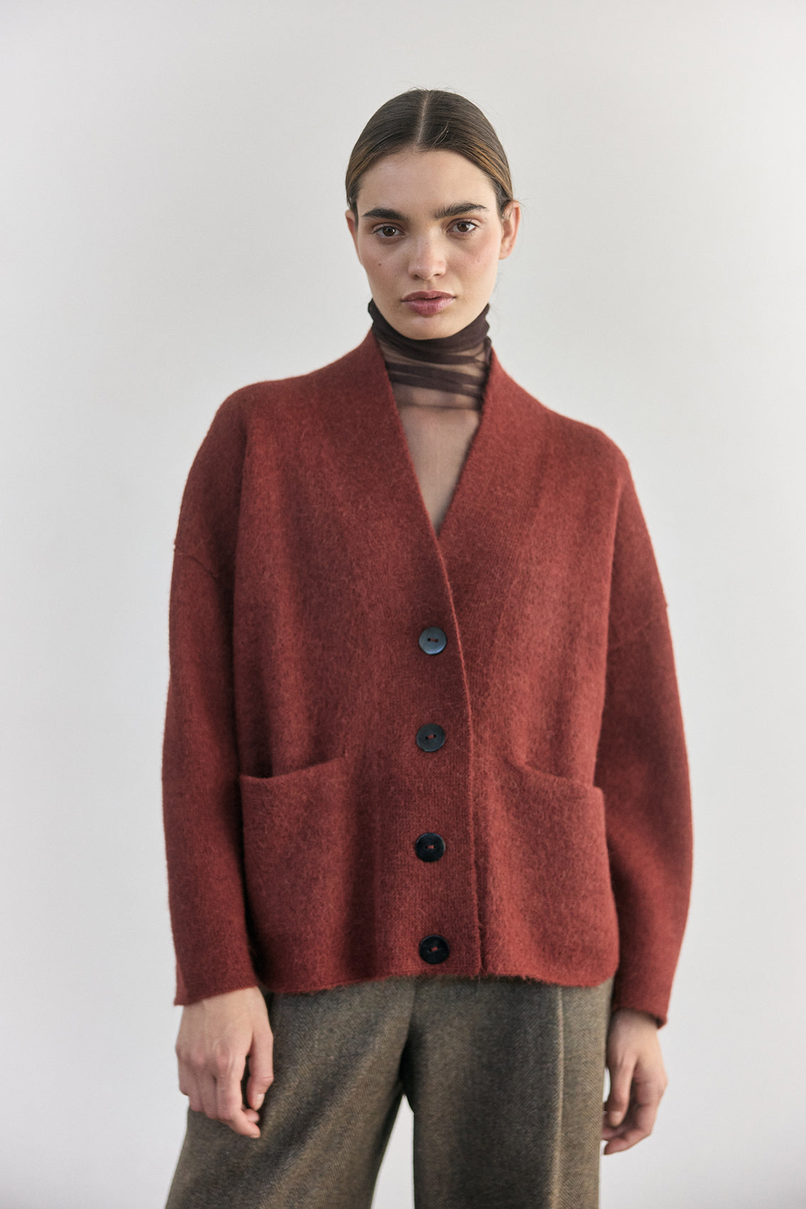 Cárdigan Alpaca Felted - Teja