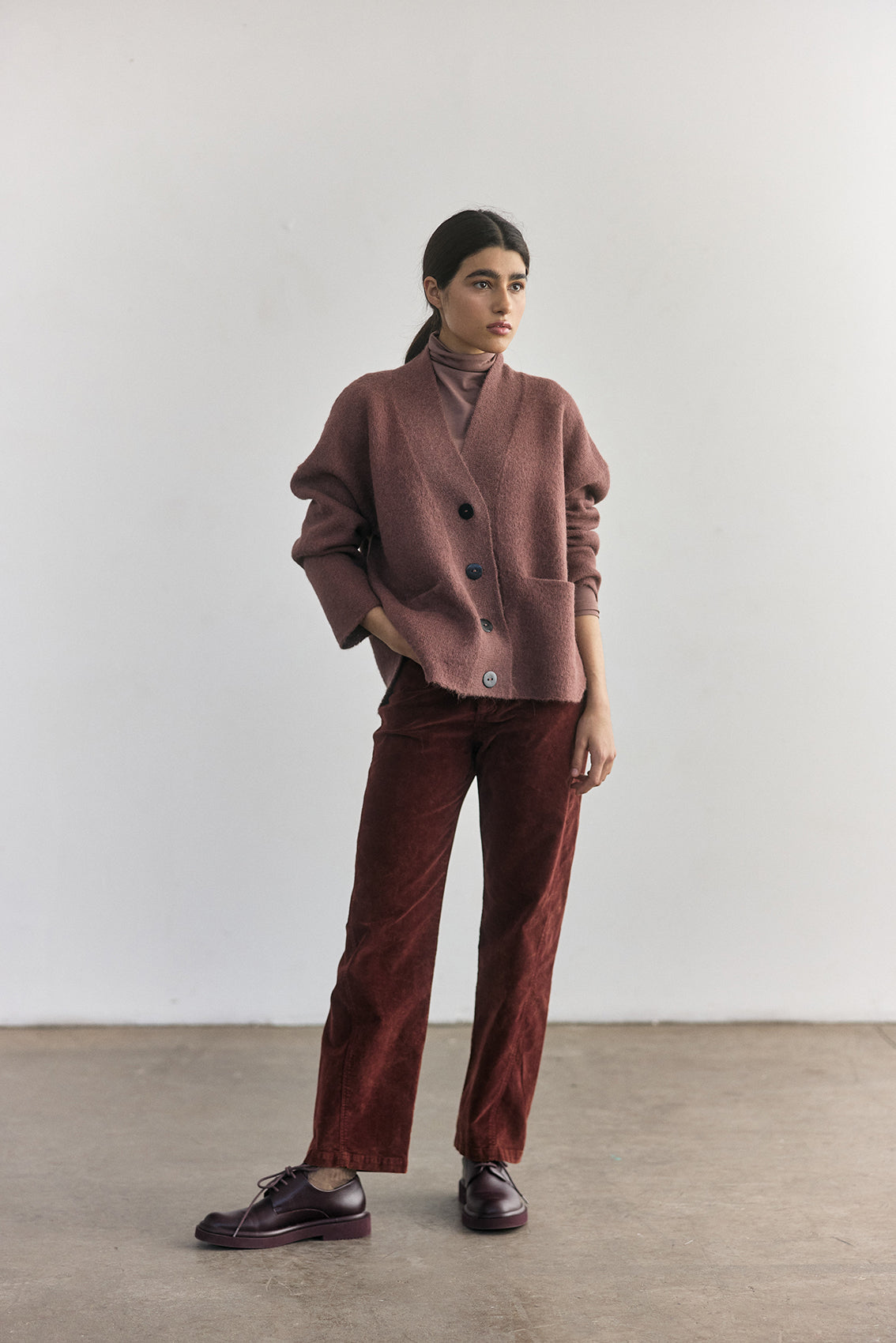 Cárdigan Felted Alpaca - Arcilla