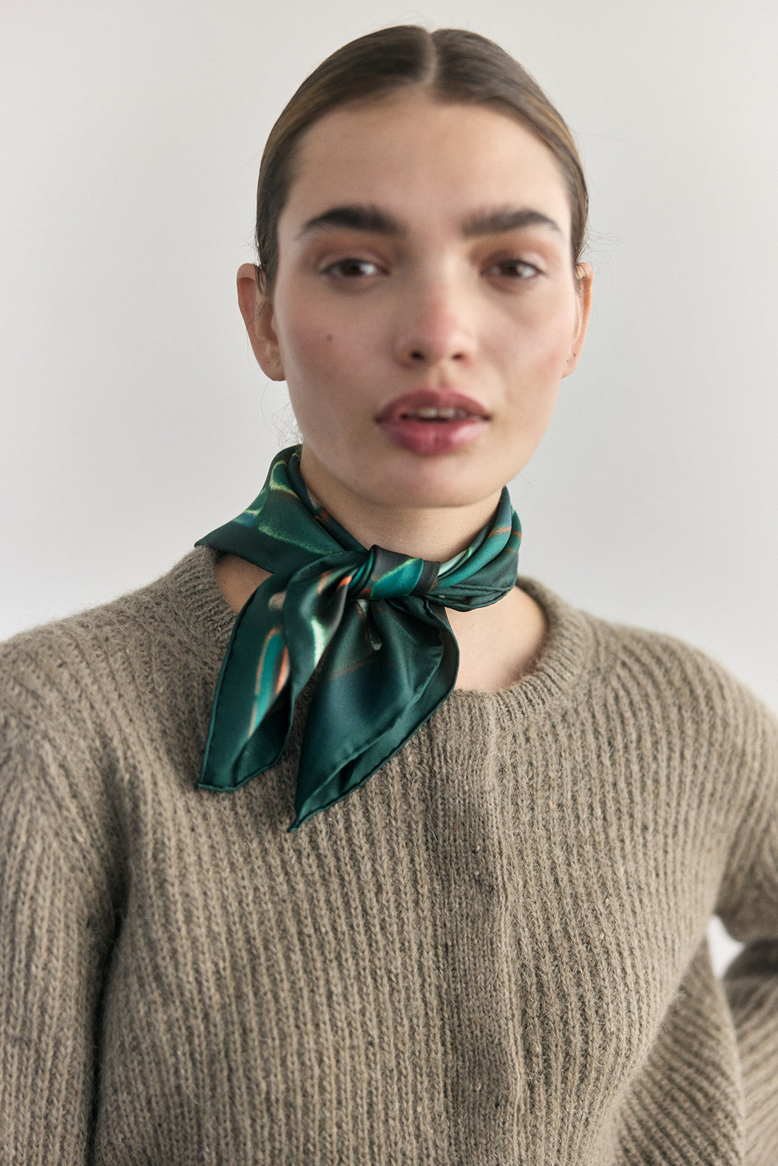 Pañuelo Cuadrado de Seda Pequeño - Bosque