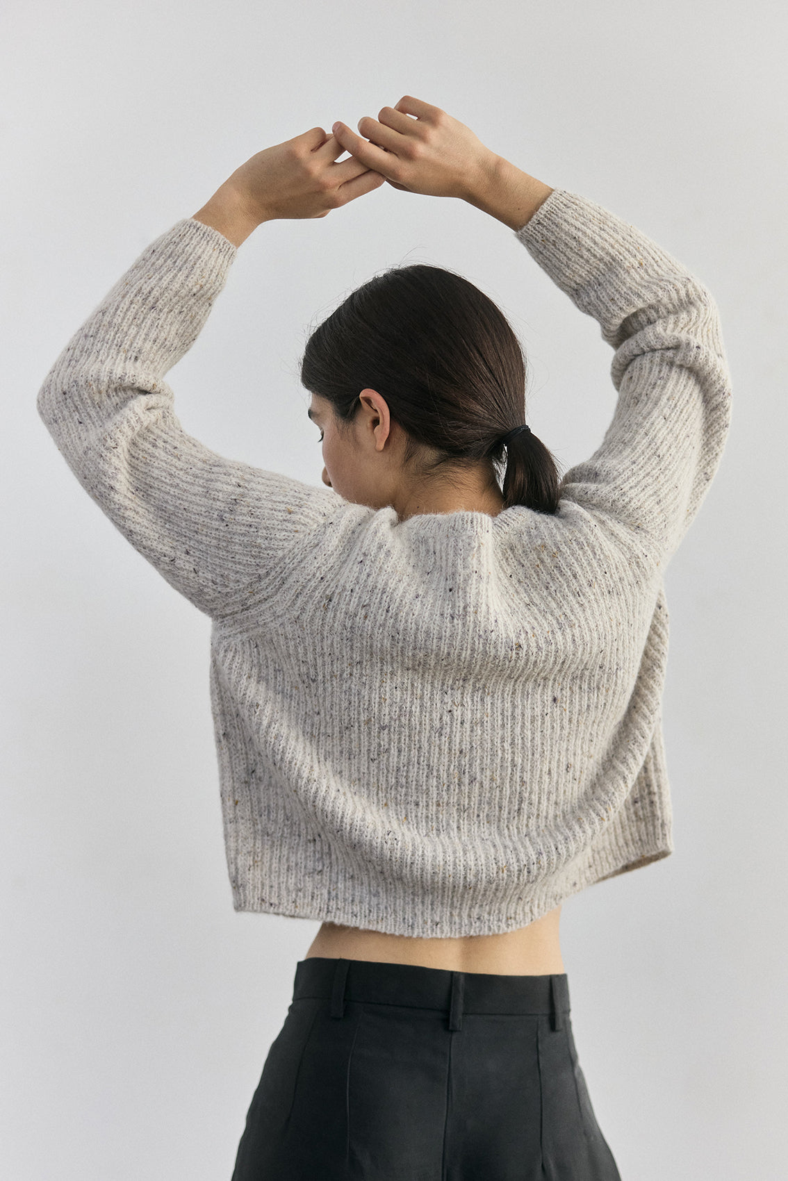 Cárdigan Corto Alpaca/Mohair - Crudo