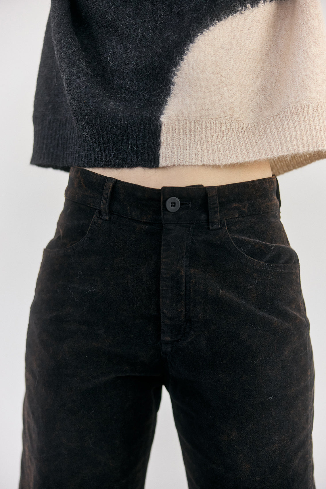Pantalón Terciopelo Washed - Ónix