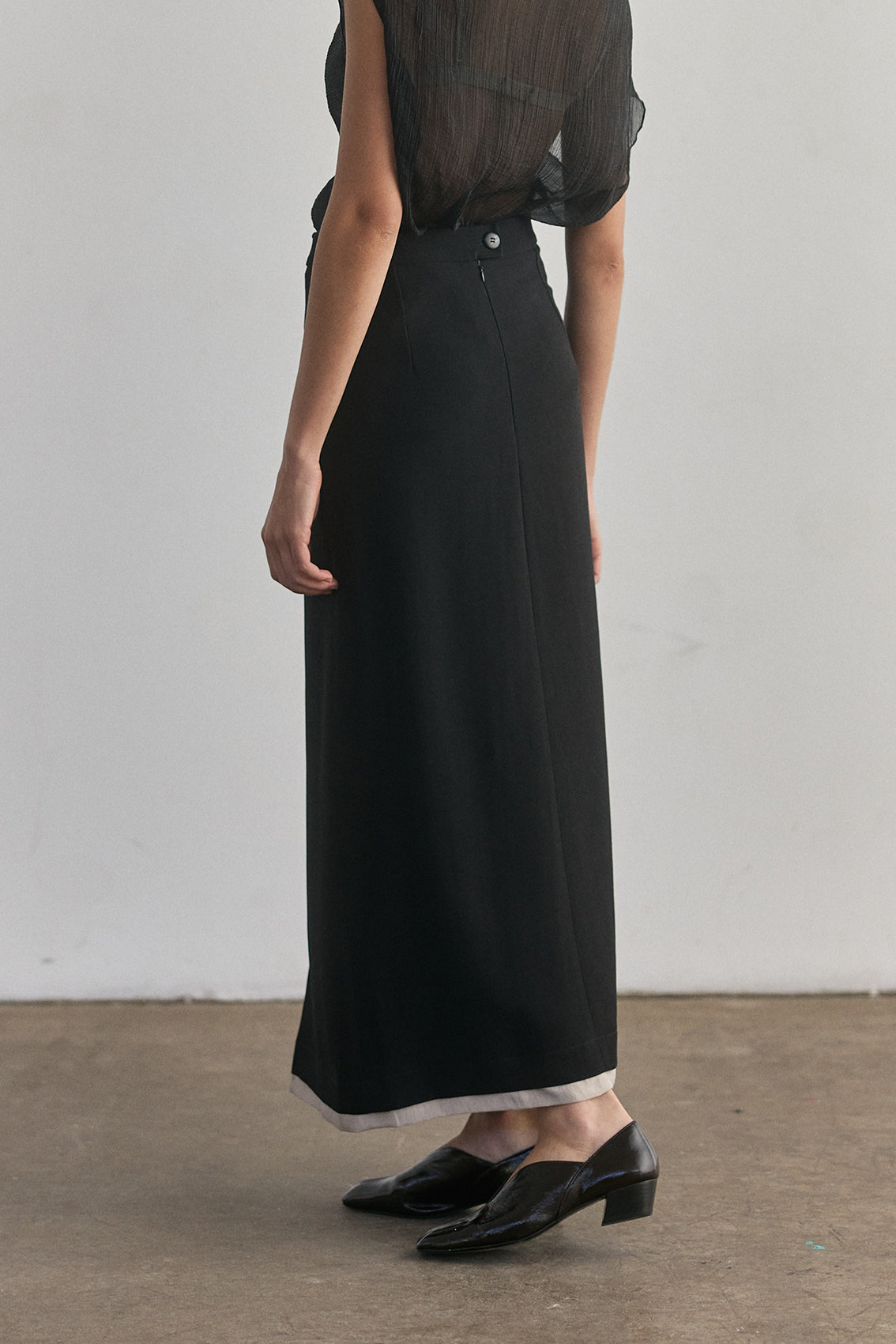 Falda Larga Viscosa-Lana - Ónix [More Coming Soon]