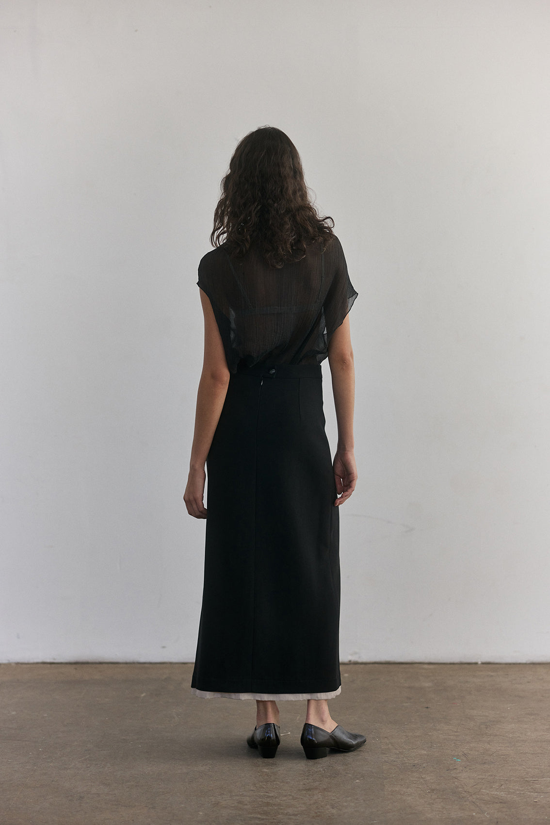 Falda Larga Viscosa-Lana - Ónix [More Coming Soon]