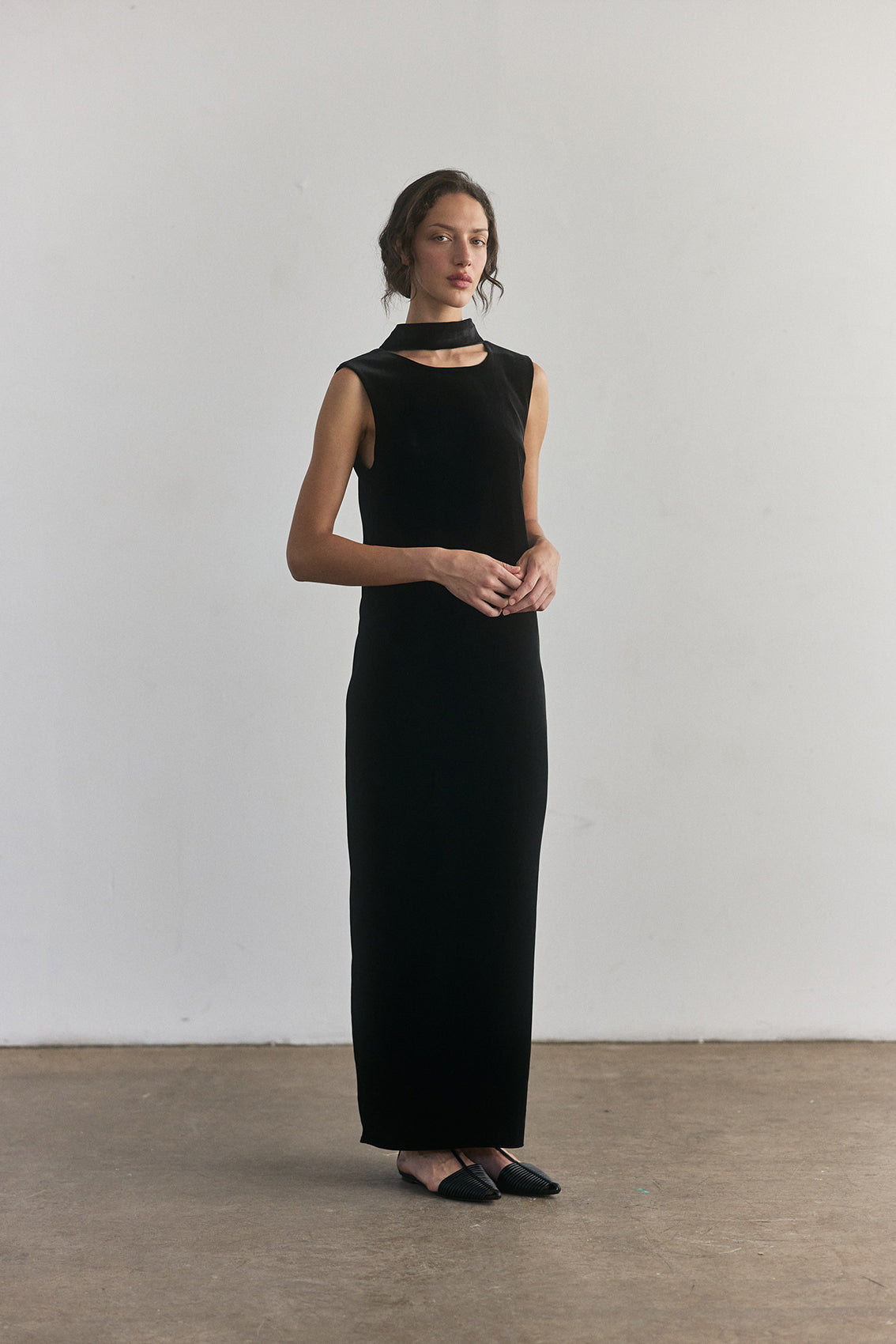 Vestido Largo Terciopelo - Ónix