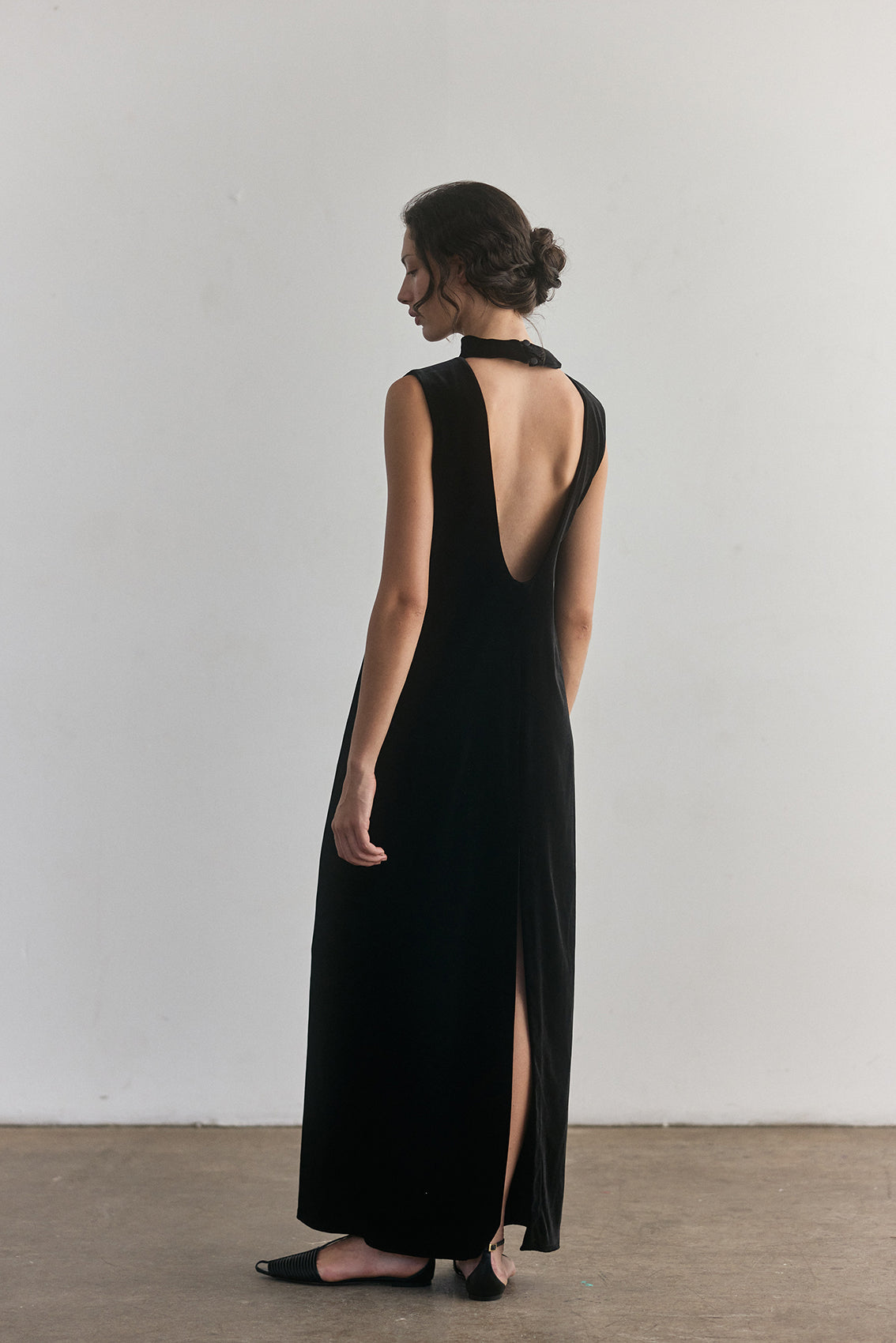 Vestido Largo Terciopelo - Ónix