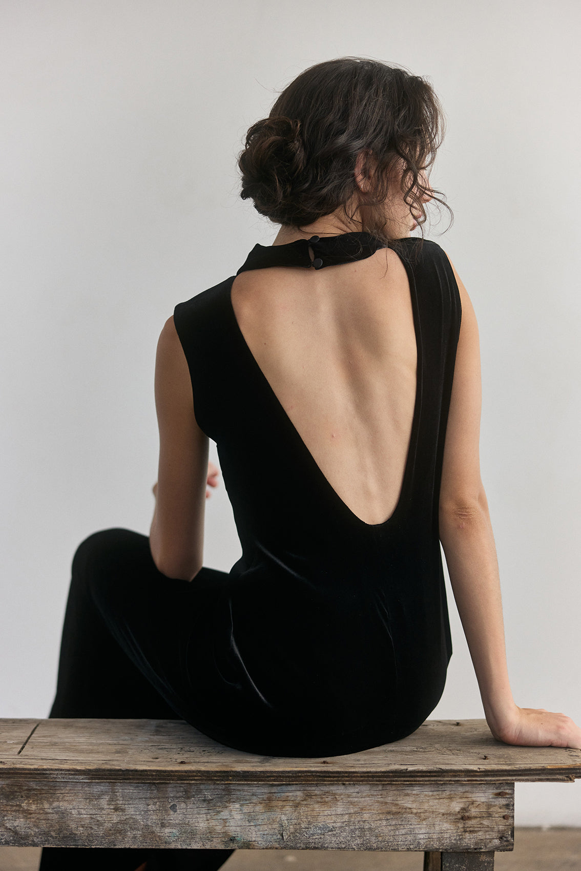 Vestido Largo Terciopelo - Ónix