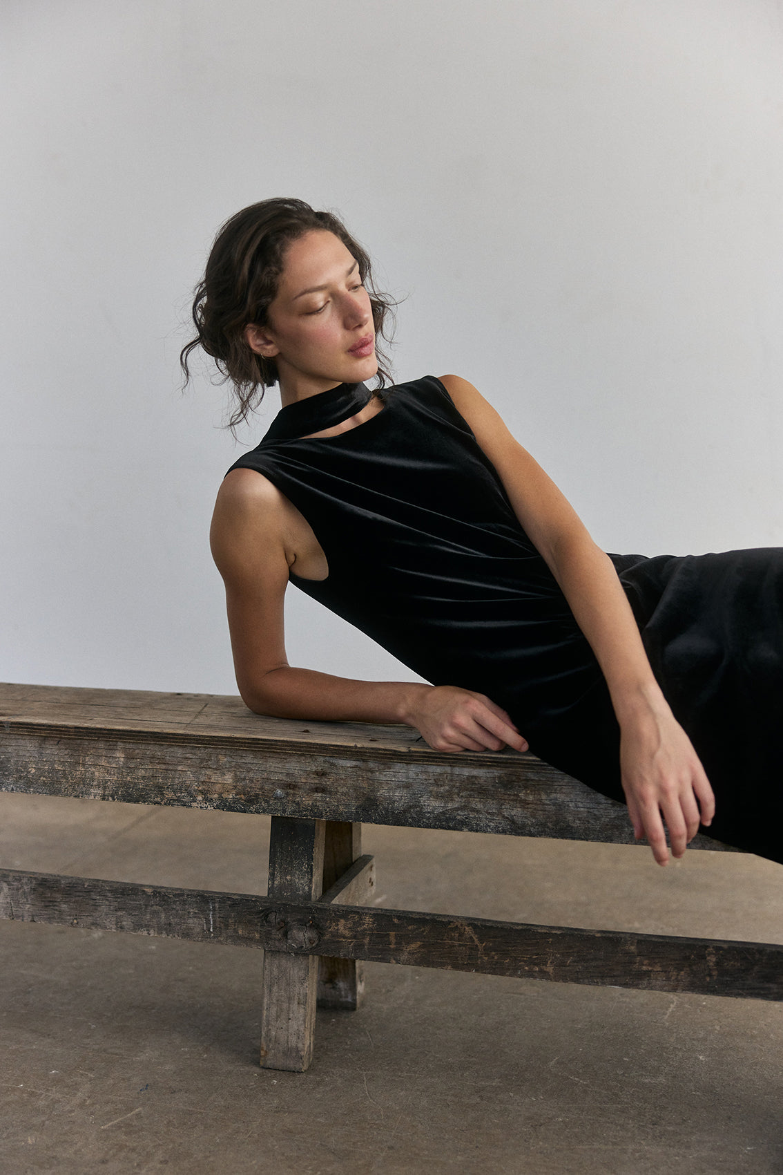 Vestido Largo Terciopelo - Ónix