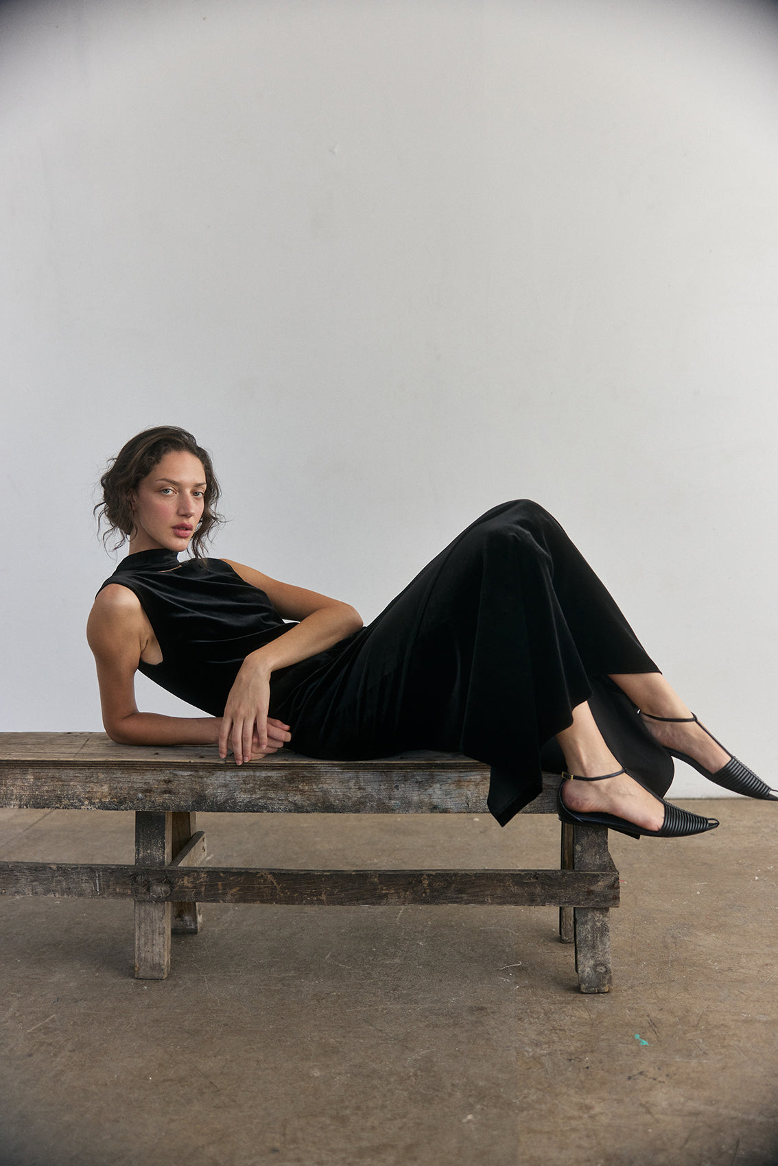 Vestido Largo Terciopelo - Ónix