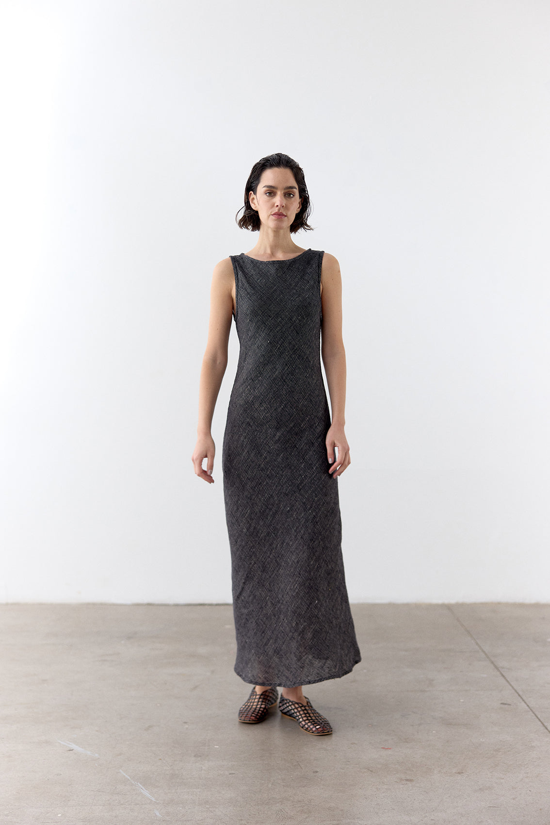 Vestido Bies Lino - Ónix