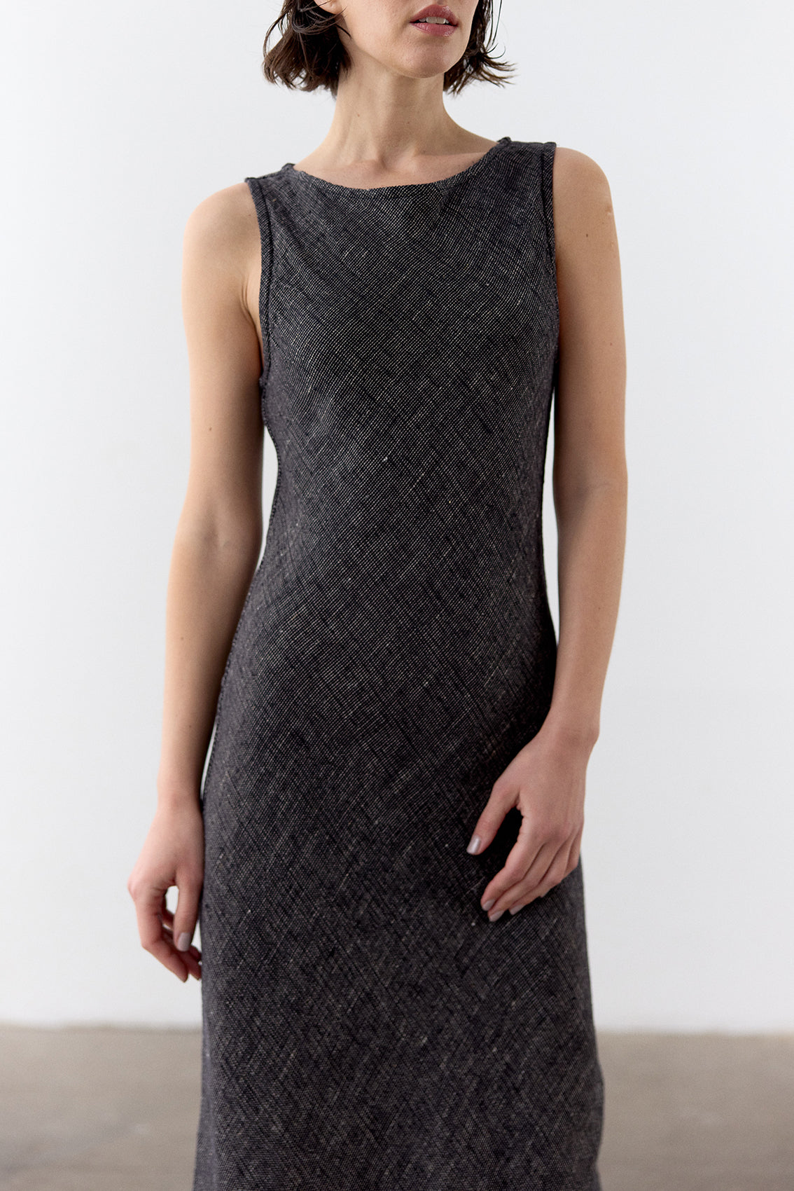 Vestido Bies Lino - Ónix
