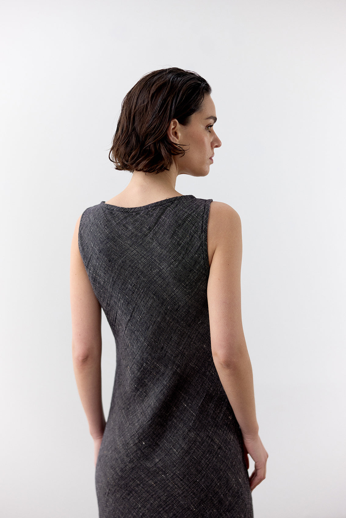 Vestido Bies Lino - Ónix