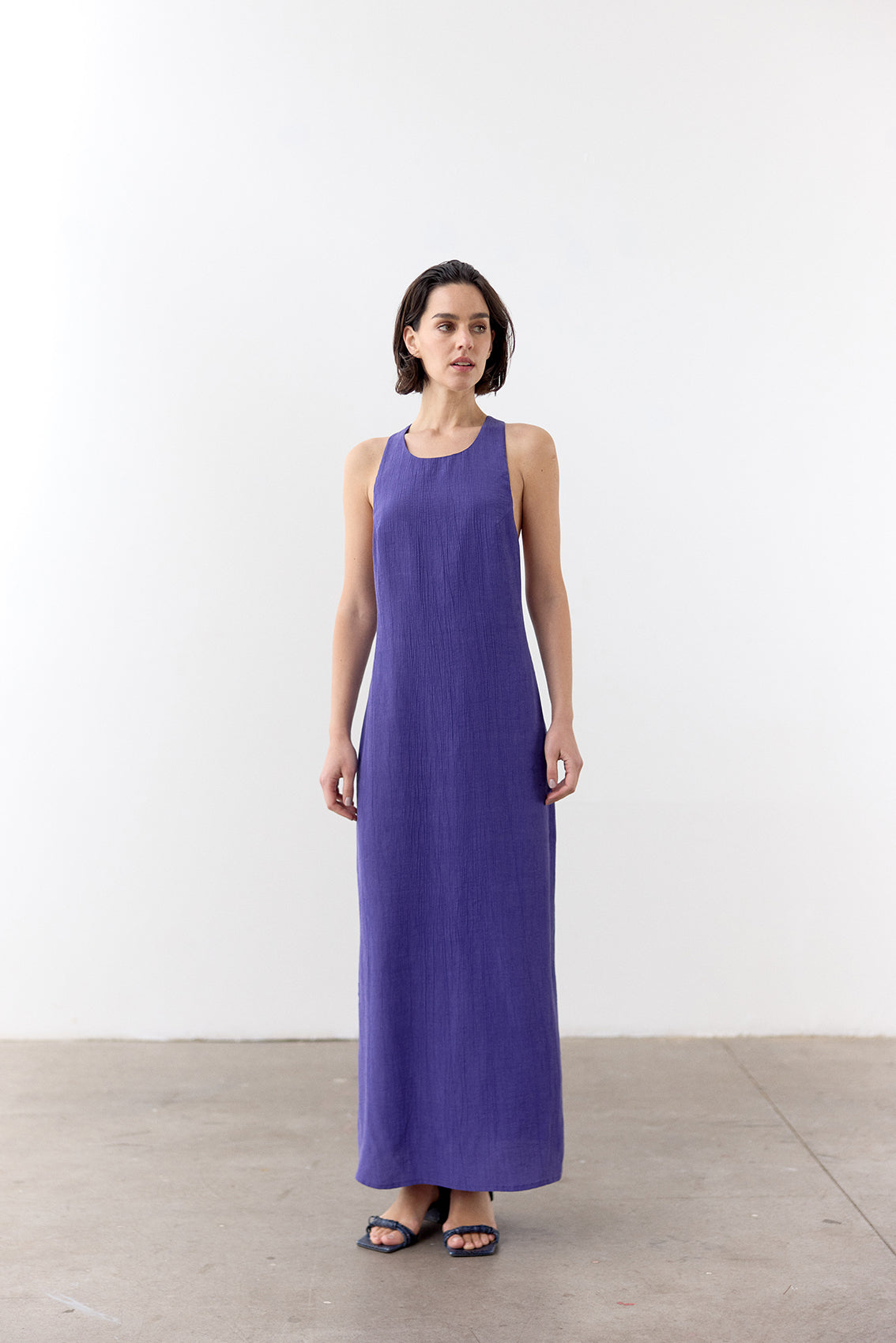 Vestido Halter Lyocell Corrugado - Lirio