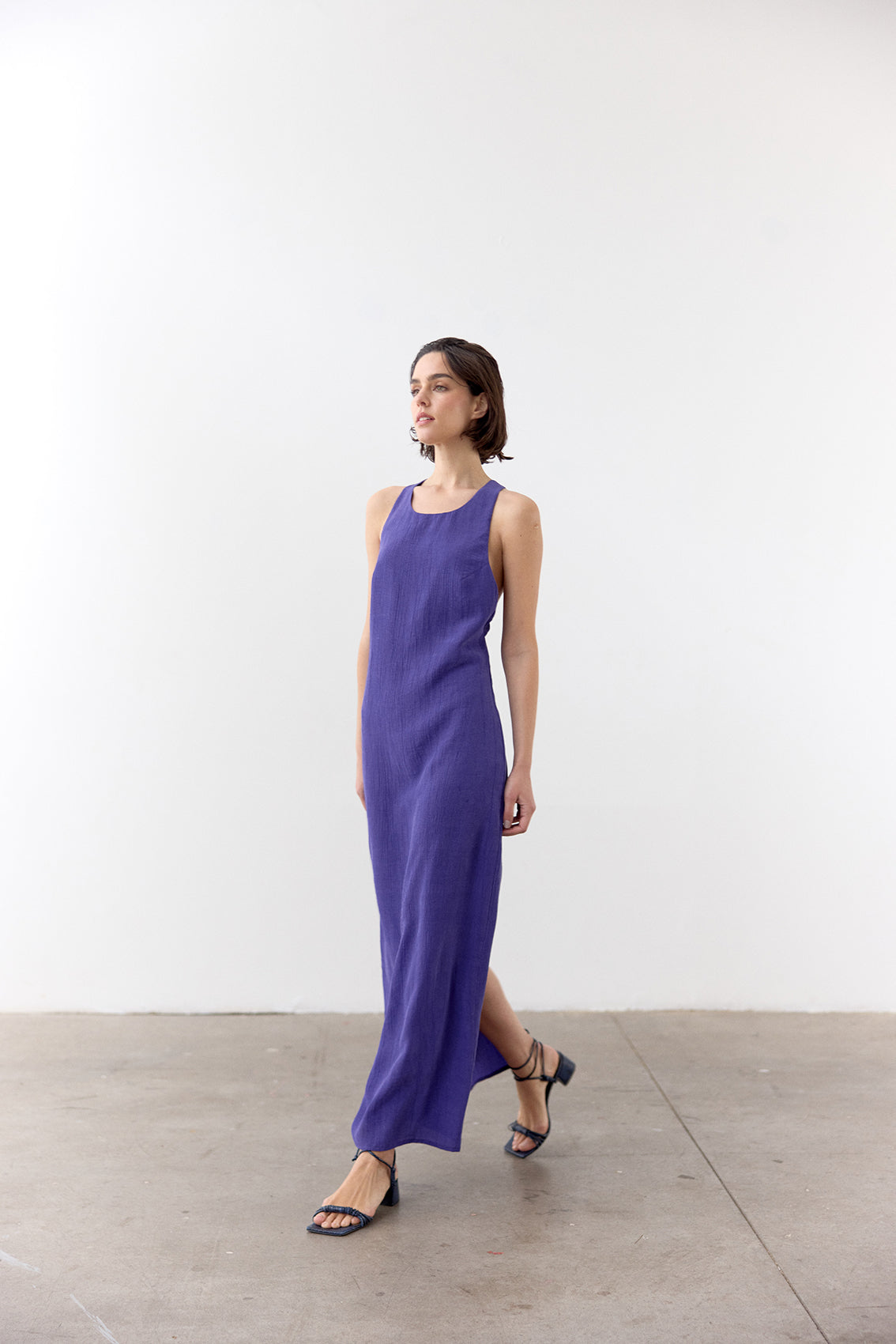 Vestido Halter Lyocell Corrugado - Lirio