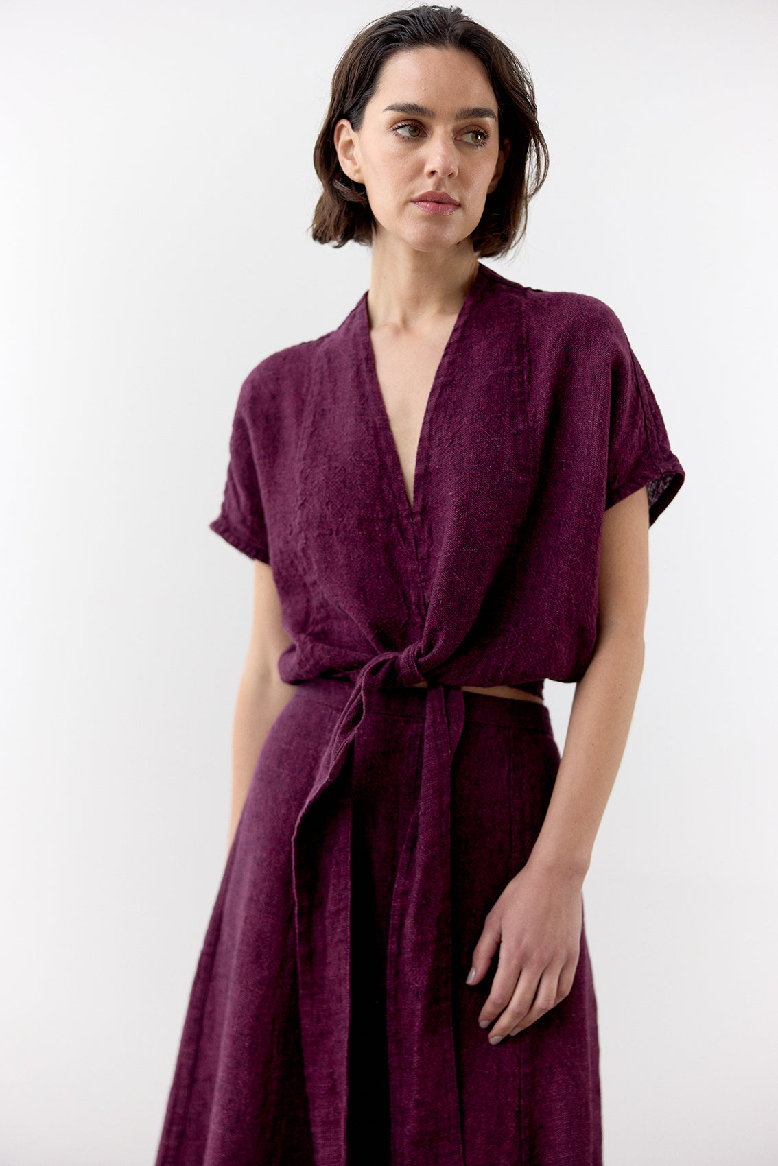 Top Nudo Lino - Vino
