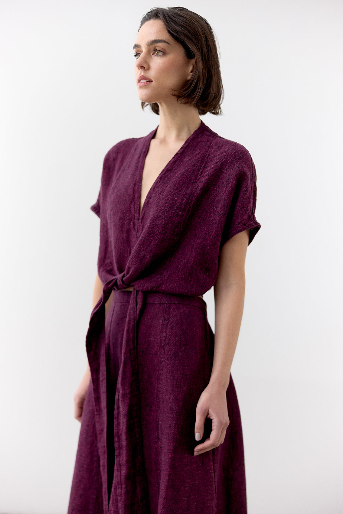 Top Nudo Lino - Vino
