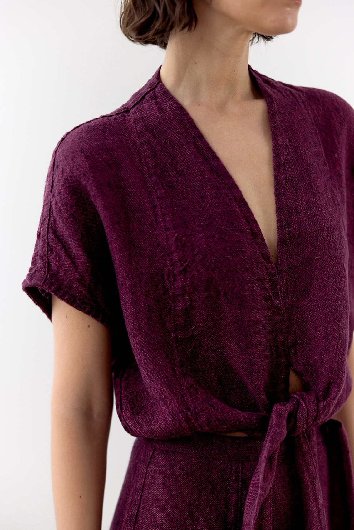 Top Nudo Lino - Vino