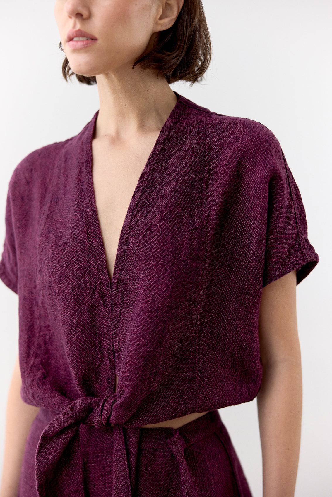 Top Nudo Lino - Vino