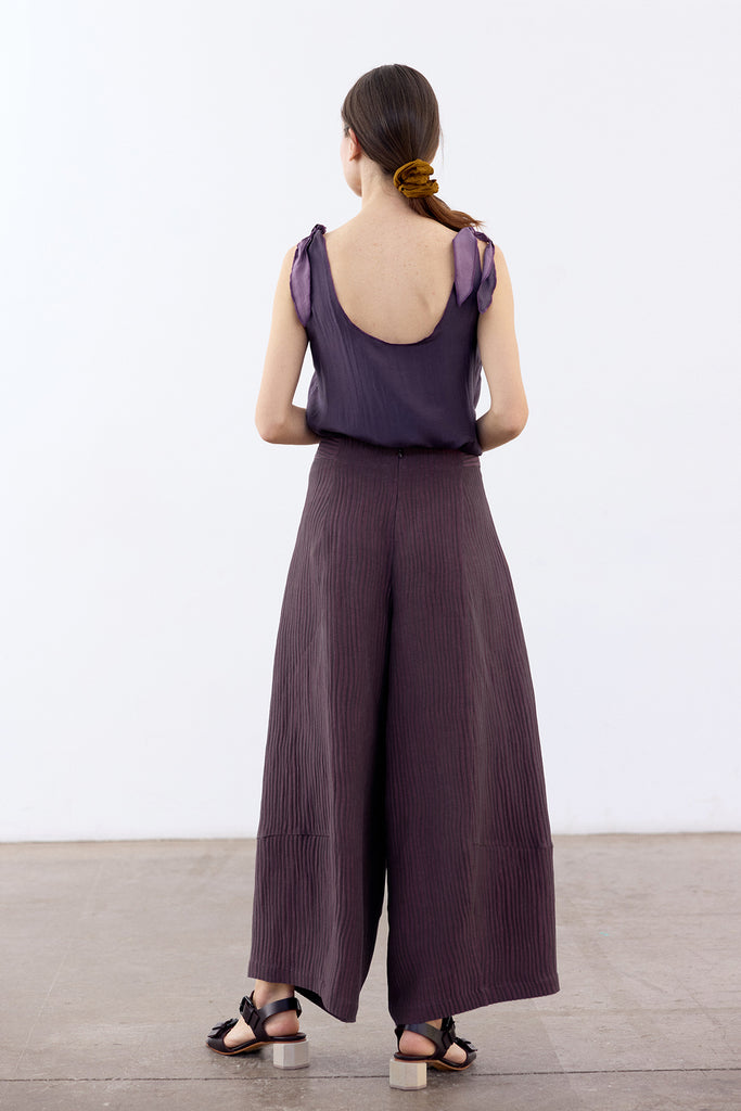 Double-Layer Silk Top - Berenjena/Lavanda