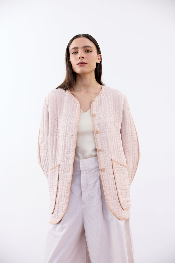 Jacquard Cotton Quilted Jacket - Magnolio