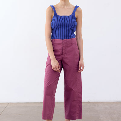 Straight-Fit Pant Cotton Gabardine - Ciruela