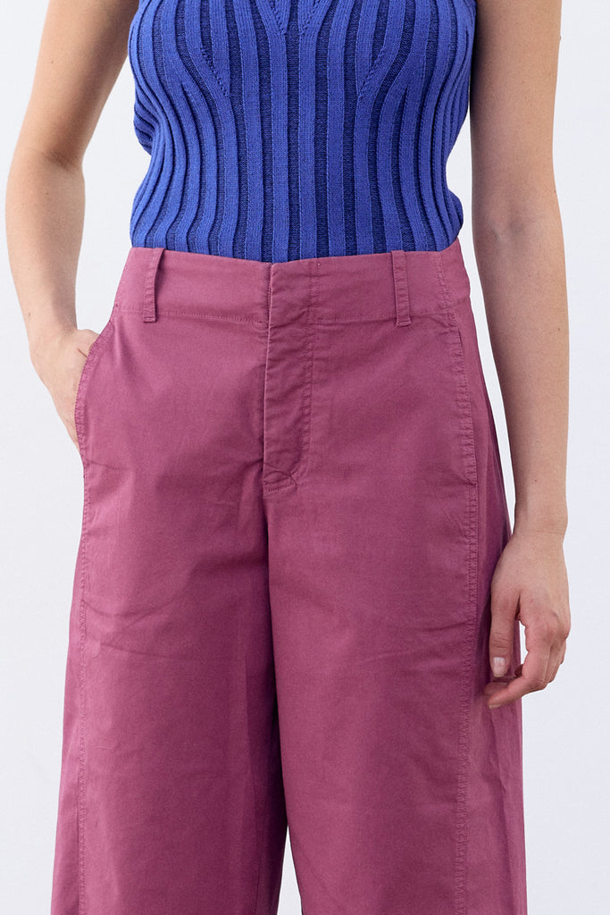 Straight-Fit Pant Cotton Gabardine - Ciruela