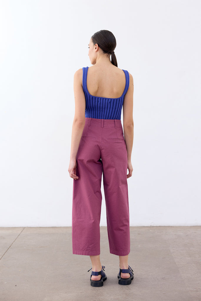 Straight-Fit Pant Cotton Gabardine - Ciruela